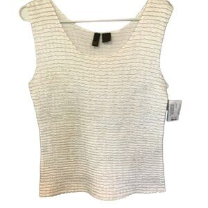NWT Sere Nade Women's White Textured Sleeveless Stretch Camisole in Medium Layer